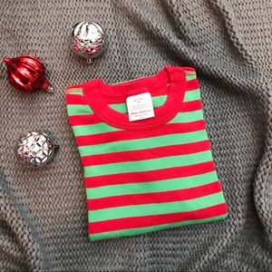 Hanna Andersson Red & Green Striped Pajama Top